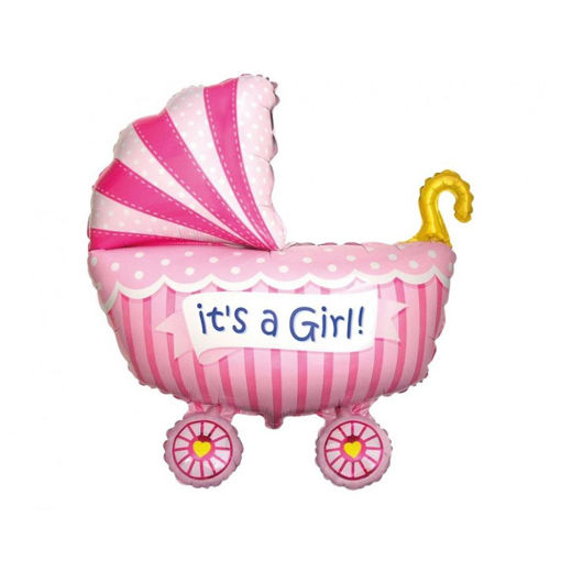 Picture of PINK PRAM FOIL BALLOON 24 INCH